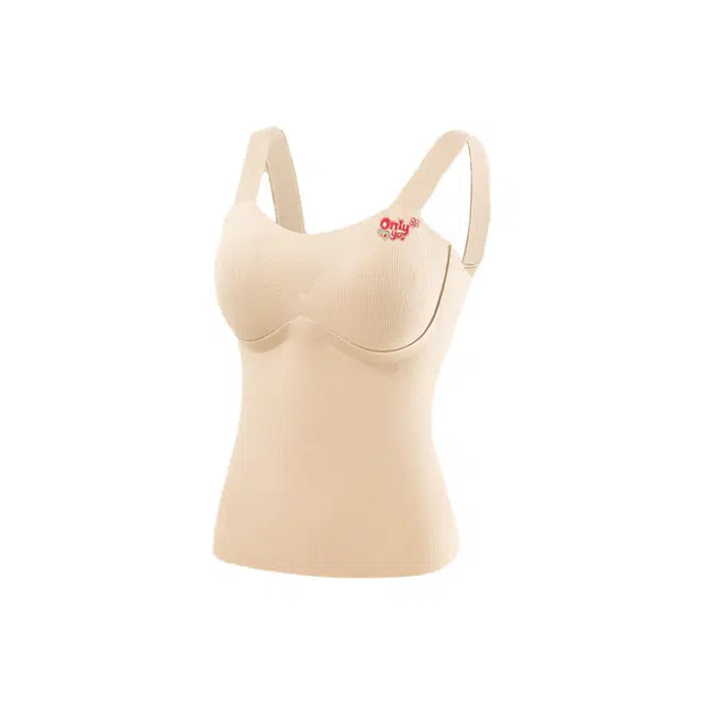 加菲猫家族 无痕内搭打底一体固定杯保暖背心 女款