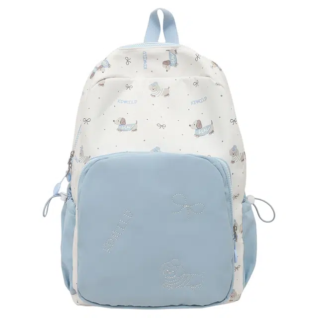 蔻蒂熊 高颜值腊肠狗书包女生初中生轻便高中大学生休闲旅行小背包可爱卡通百搭 涤纶 双肩包 常规 青少年 黑色/紫色/绿色/蓝色