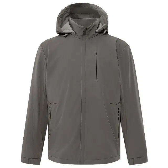 利郎 户外休闲风百搭防泼水外套可脱卸帽长袖风衣 男款