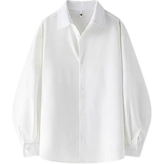 颂希尔 美式港风翻领秋季垂感高级感痞帅衬衣长袖雅痞风外套出勤气质衬衫 男女同款