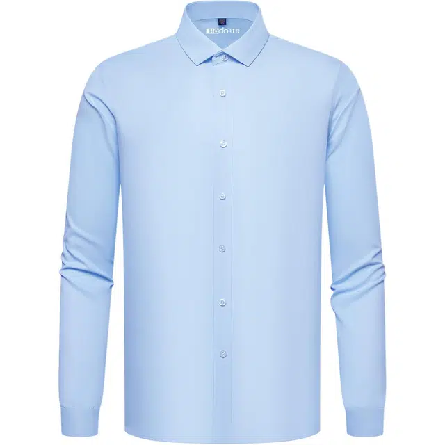 红豆 挺括易打理真口袋商务休闲纯色衬衣翻领通勤百搭上衣衬衫 男款