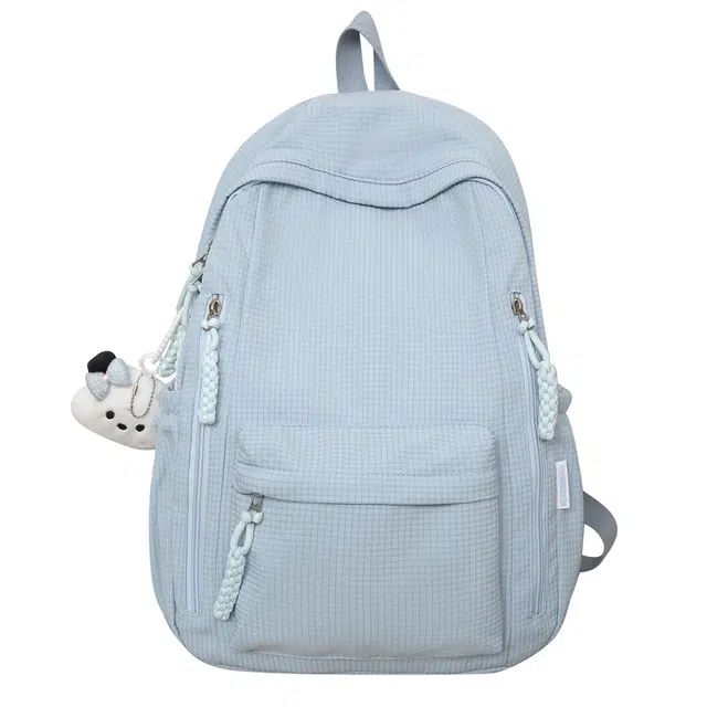 蔻蒂熊 书包初中女生大学生高中生原创小众大容量电脑旅行背包 尼龙布 双肩包 常规 青少年 黑色/白色/黄色/紫色/卡其色/蓝色