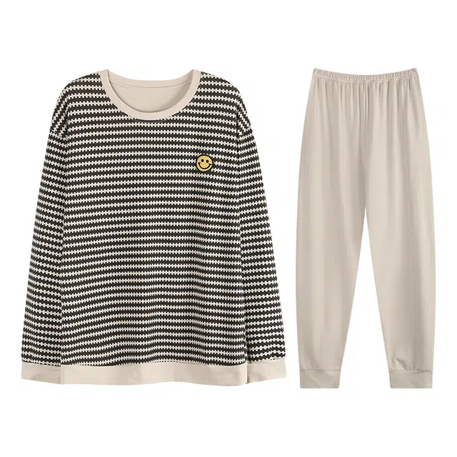 兰缪 男士春夏秋季可外穿纯棉长袖长裤男生可家居服睡衣套装 男款