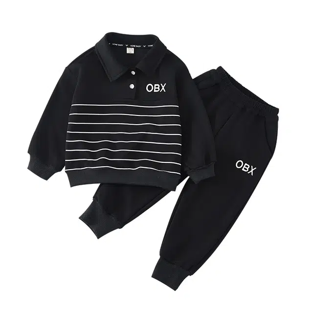 蓝彩何休闲运动套装 男童秋装春秋款男孩儿童装帅气时髦洋气小少爷秋季潮衣服