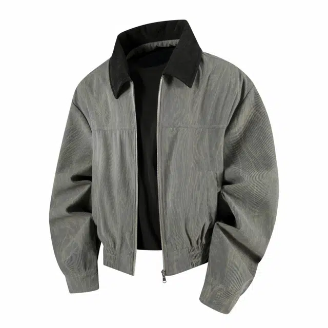 花蔓色 港风复古翻领领口外套女春秋休闲美式高街工装短舒适百搭时尚上衣夹克 女款