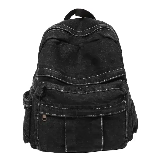 尊梵 港风水洗帆布书包女大学生韩版复古轻便文艺旅行背包 牛仔布 双肩包 常规 男女同款情侣款 多色