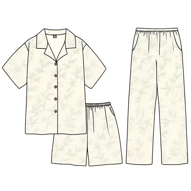 顶瓜瓜 夏季情侣清晰简约叶子印花家居服睡衣套装 男女同款