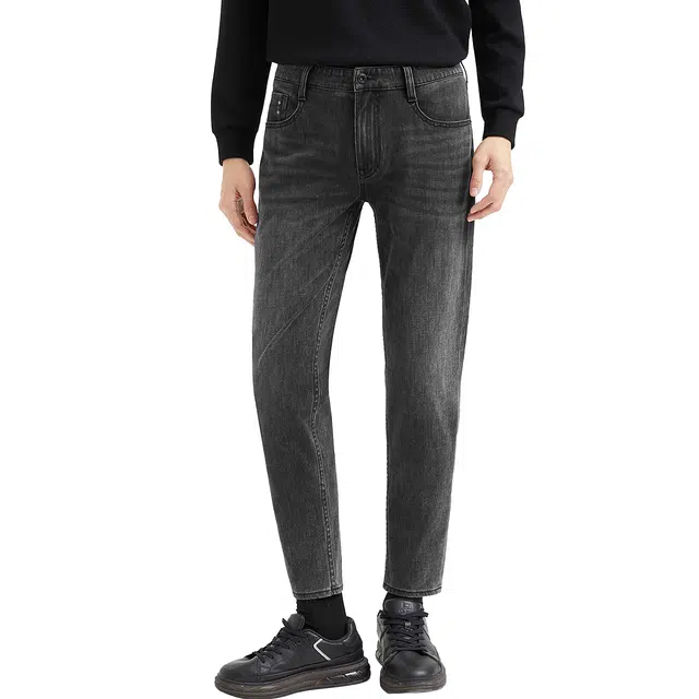 利郎 四面弹 休闲水洗挺括时尚猫须九分裤秋季百搭牛仔裤 男款