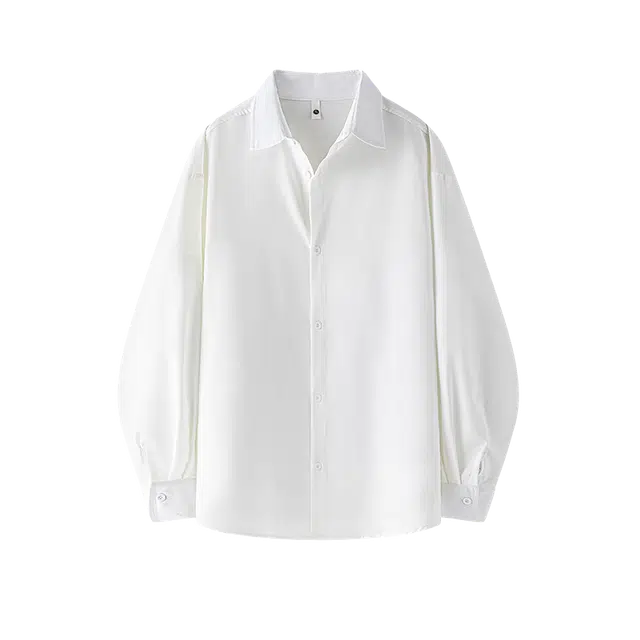 唐启 垂感冰丝长袖夏春秋季高级感纯色宽松痞帅衬衣外套衬衫 男女同款