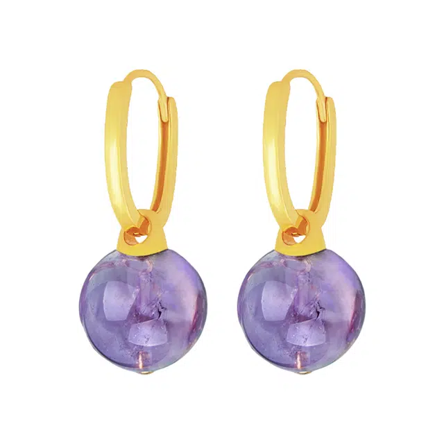 小银匠 紫气东来新中式民族风复古气质国潮百搭古风#好运天然 紫水晶 耳环 女款