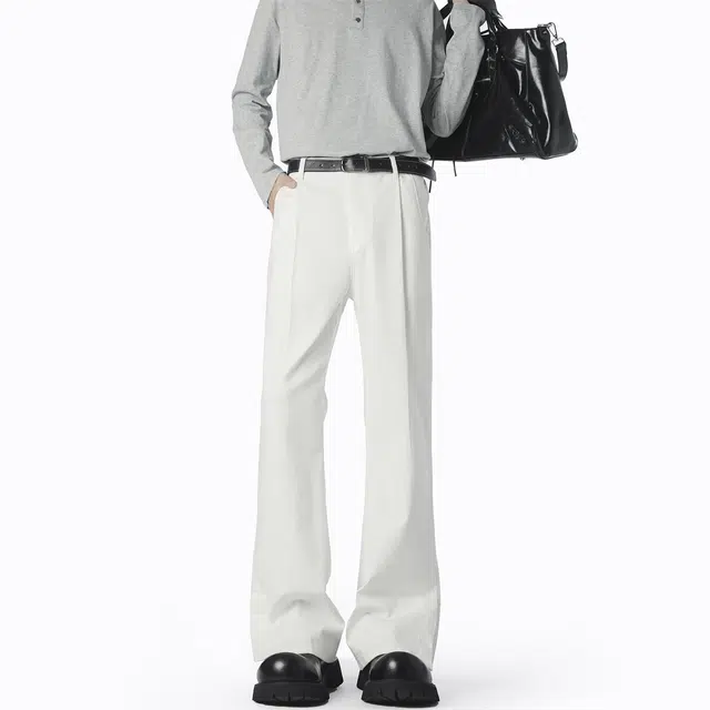 佐菲利 美式褶皱西裤高级感痞帅垂感宽松直筒阔腿长裤牛仔裤 男女同款