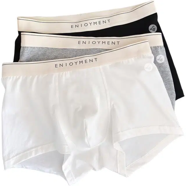 潞优野 简约风纯棉舒适宽松四角裤运动透气高端平角内裤 男款