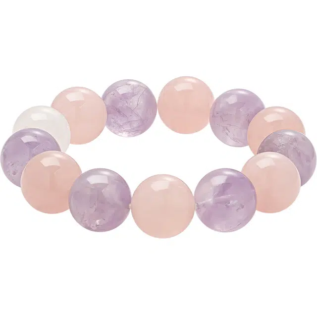 【莹润灵动】 老庙 大颗粒薰衣草白幽灵 森系甜美 日常通勤百搭 礼盒#好运天然 粉水晶 手串 女款