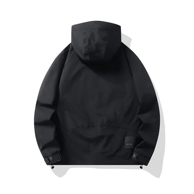 希越 冲锋衣男春季日系潮牌双面穿连帽外套男士春秋款潮流拼接工装夹克 男款