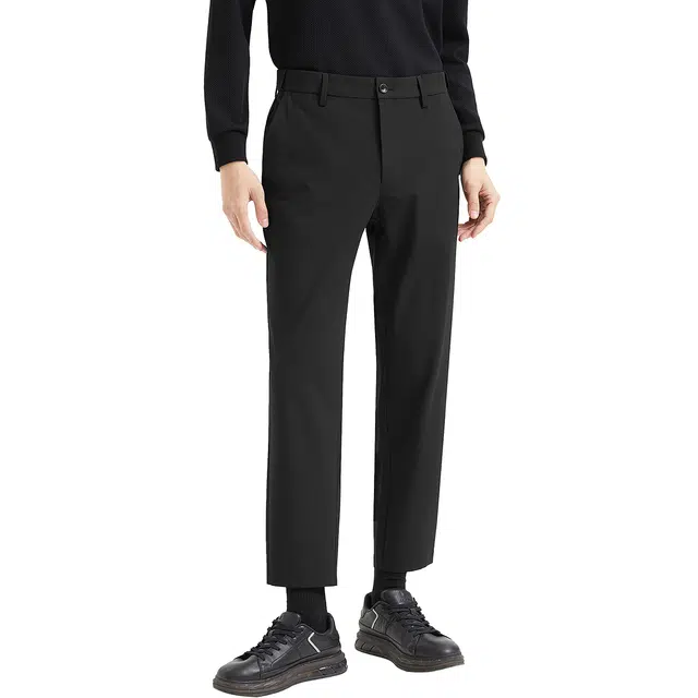 利郎 肌理条纹微阔宽松质感简约商务弹力九分裤百搭秋季休闲裤 男款