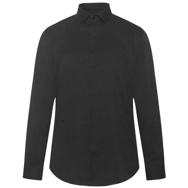 利郎 抗菌商务百搭满印印花时尚休闲长袖衬衫 男款