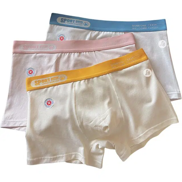 潞优野 纯棉抑菌舒适透气简约宽松四角短裤运动个性时尚平角内裤 男款