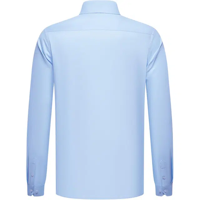 红豆 挺括易打理真口袋商务休闲纯色衬衣翻领通勤百搭上衣衬衫 男款