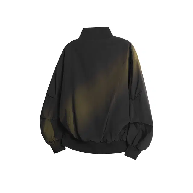 明尼凯 美式复古嘻哈街头风基础纯色立领飞行员教练高级感宽松百搭日常出勤休闲舒适无性别潮流工装夹克外套 男女同款