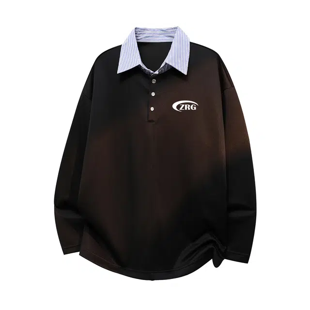 梓润格 老钱风新高级感舒适简约氛围感户外运动无性别主义时尚高街设计潮流假两件亨利领内搭上衣拼接宽松通勤日常炸街穿搭卫衣 男女同款