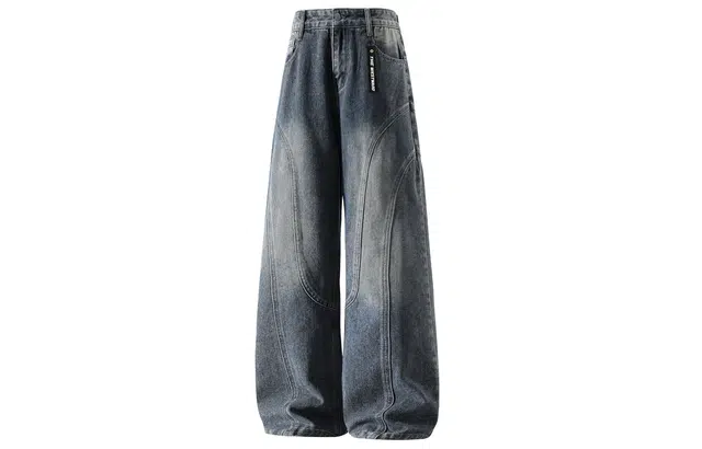 西行纪  美式经典水洗重工嘻哈街头高级潮流通勤休闲舒适宽松百搭立体裁剪牛仔裤 男女同款