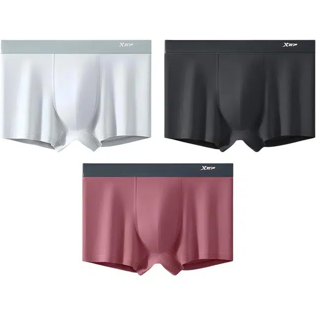 特步 透气运动休闲简约舒适百搭平角内裤 男款