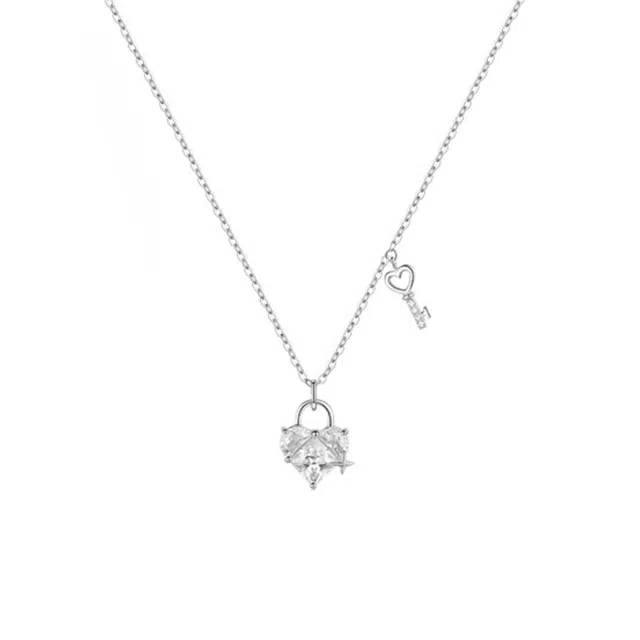饰之颜 日常高级感 爱心 轻奢小众 心形钥匙 气质文艺 锁骨链 韩系 甜美可爱 不锈钢 项链 女款