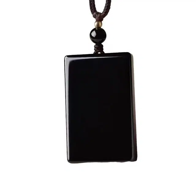 陌阡雪 复古国潮无字牌时来运转 水逆消散 财源广进 新中式  平安无事 事业有成 顺利上岸 #好运 黑曜石 项链 男女同款情侣款