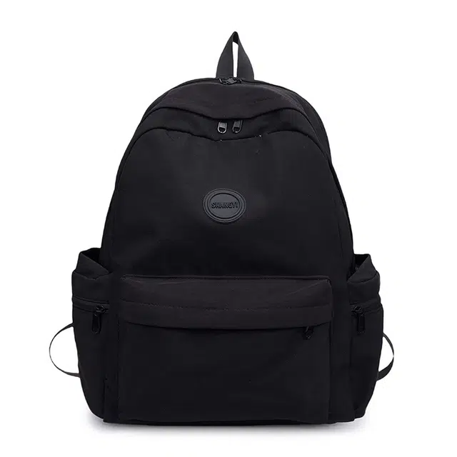 德力熊 纯色轻便旅游背包多隔层大容量百搭背包 牛津布 双肩包 常规 男女同款情侣款 黑色/卡其色/咖色/桔色/绿色