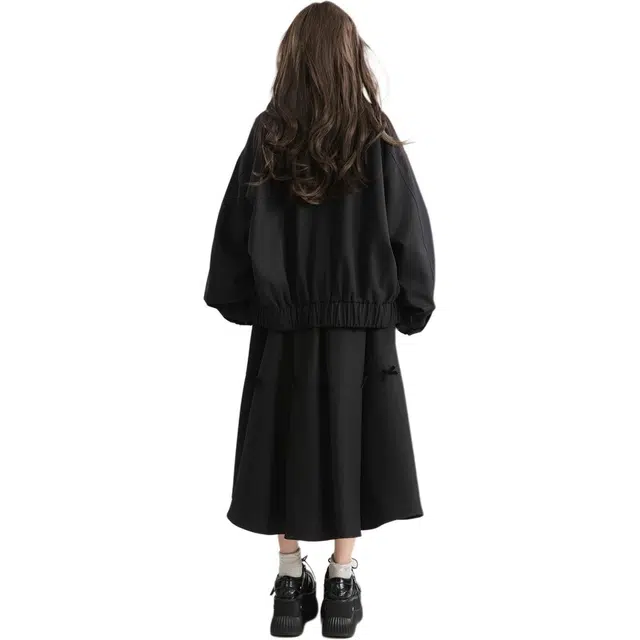 邓大喵 美式翻领外套女春季街头绣标宽松休闲上衣夹克 女款