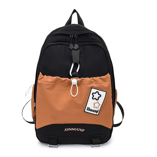 德力熊 撞色简约户外旅游背包大容量登山包 尼龙 双肩包 常规 女款 多色