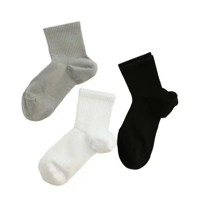 潞优野 轻盈舒适透气通用低帮防臭吸汗简约夏季中筒袜 男款