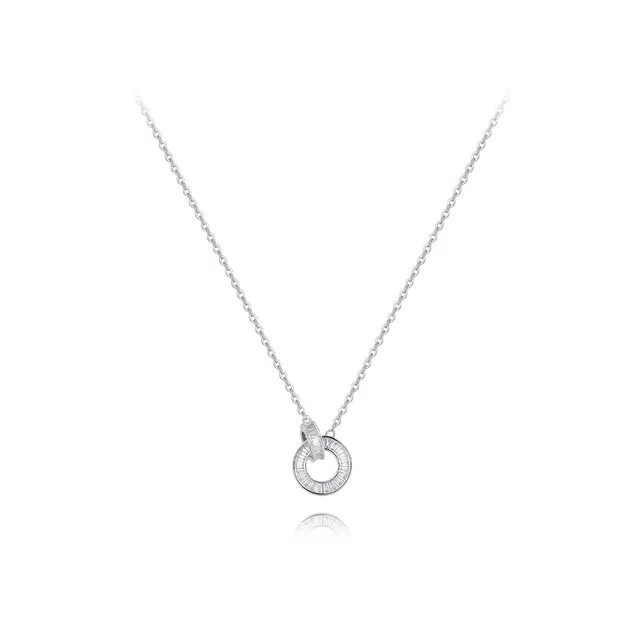 【纯银999 | 莫比乌斯】 六桂福珠宝 经典百搭小众设计轻奢高级感日常精致简约通勤温柔气质可调节锁骨链 足银 项链 女款