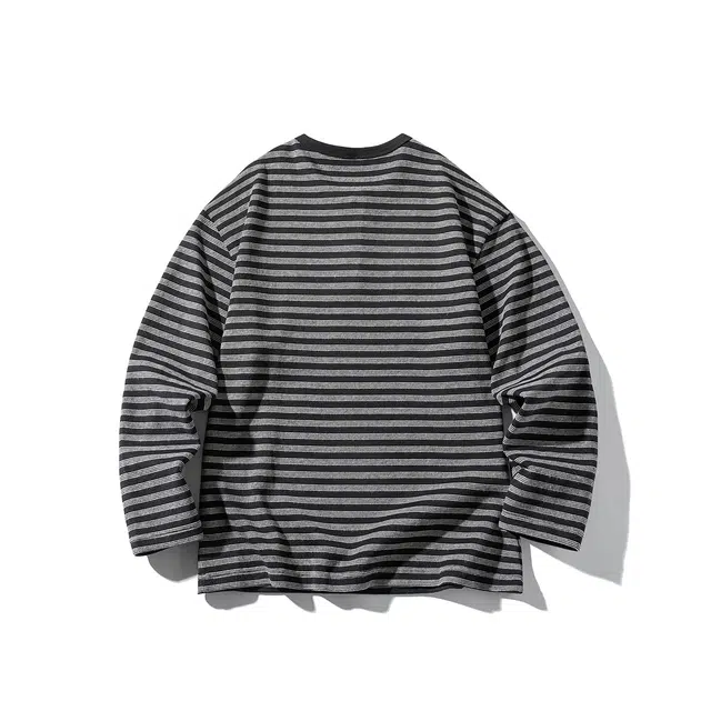 独驰 美式潮流秋季复古撞色条纹设计男上衣 卫衣 男女同款