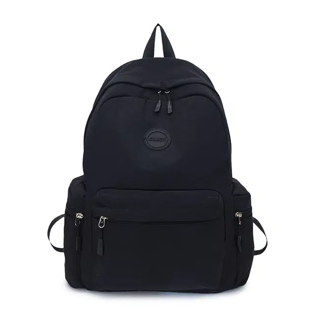 德力熊 纯色百搭大容量旅游背包书包 牛津布 双肩包 常规 男女同款情侣款 黑色/红色/卡其色/白色