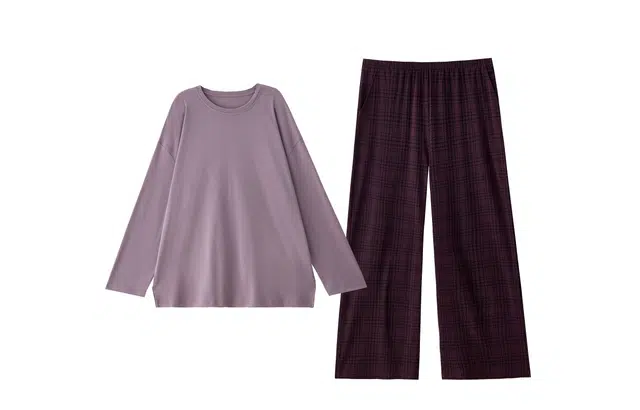 俏薇妮 春秋款纯棉带胸垫一体长袖长裤可外穿家居服睡衣套装 女款