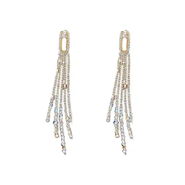 澜耀 瀑金芒 流苏长款 超仙气质百搭耳饰 铜合金 耳环 女款