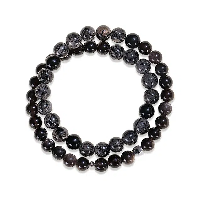 百慕眸 新中式古风佛珠转运珠招财纳福国潮时来运转幸运守护事业有成#好运 黑发晶 手串 男女同款情侣款