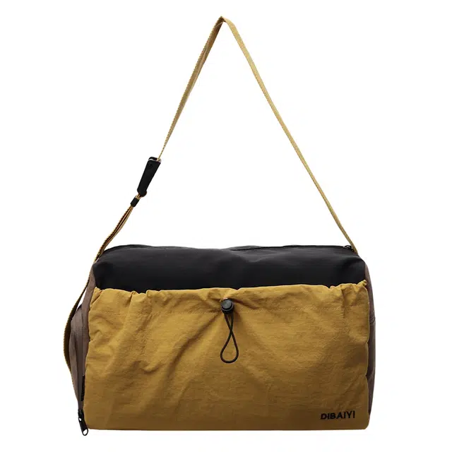 德力熊 撞色运动健身包轻便手提斜挎包旅游出差行李包 尼龙 单肩包 常规 女款 多色