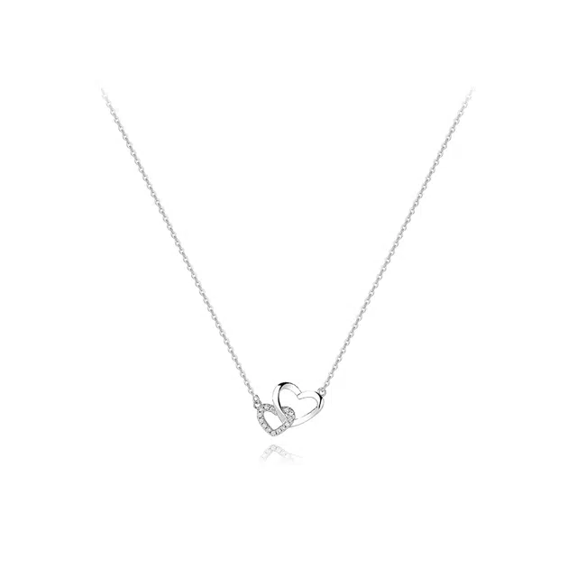 【纯银999 | 爱心】 六桂福珠宝 经典百搭小众设计轻奢高级感学生日常简约精致通勤极简约会温柔气质可调节 足银 项链 女款