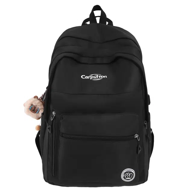 蔻蒂熊 高颜值轻便休闲背包初中高中生设计感大容量学生书包时尚简约百搭 涤纶 双肩包 常规 青少年 白色/黑色/红色/咖啡色/绿色