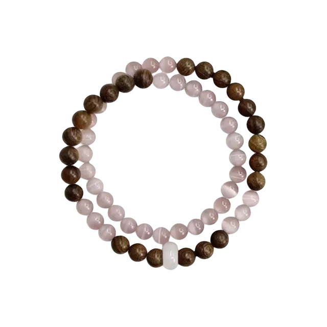 【好运爆棚】 色菲尔 新中式紫气东来叠戴串珠 国潮事业运转运小众高级简约低调百搭学生日常通勤#招财 鸡翅木 木作手串 男女同款情侣款