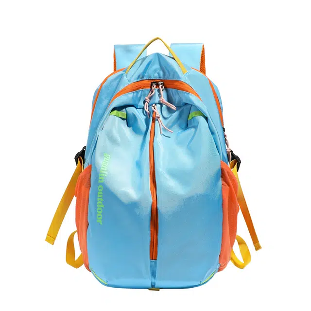 笛贝嘉 旅行撞色设计感通勤百搭 牛津布 双肩包 常规 男女同款情侣款 多色