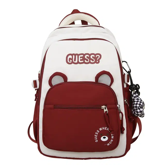 蔻蒂熊 高颜值撞色书包女小学生三到六年级可爱轻便背包初高中 尼龙布 双肩包 常规 青少年 黑色/红色/紫色/卡其色/天蓝色/粉色