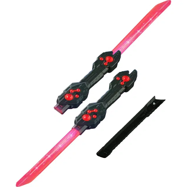 妙贝乐 炫酷雷霆剑 双头伸缩七彩炫光 重力感应 击打音效 双向出剑 其他静态模型