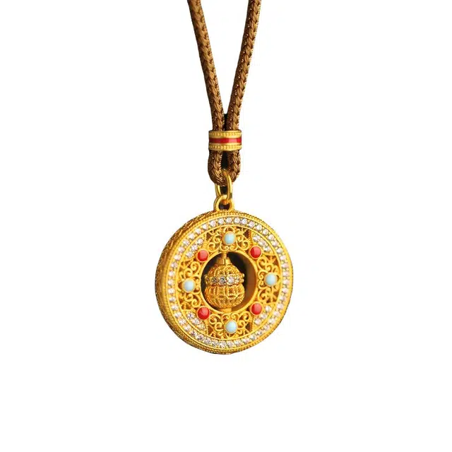 黛若 新中式葫芦八宝罗盘 高级感轻奢复古#好运 铜 项链 女款