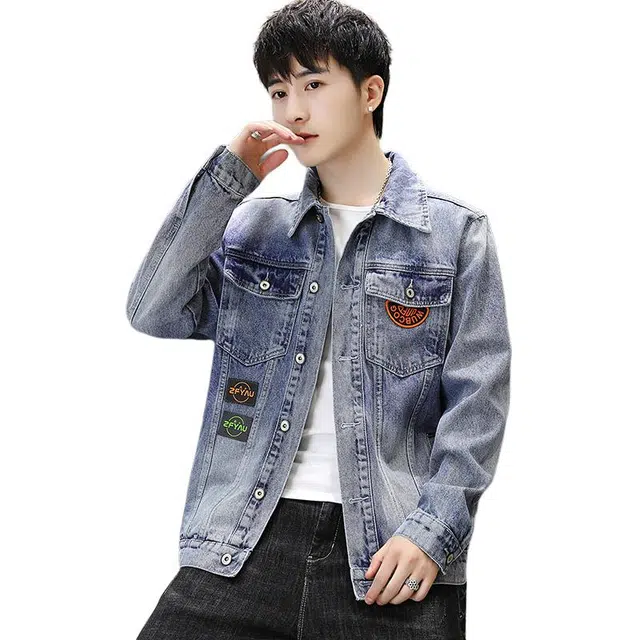 太子龍 韩版潮流帅气百搭青少年衣服夹克长袖牛仔外套 男款