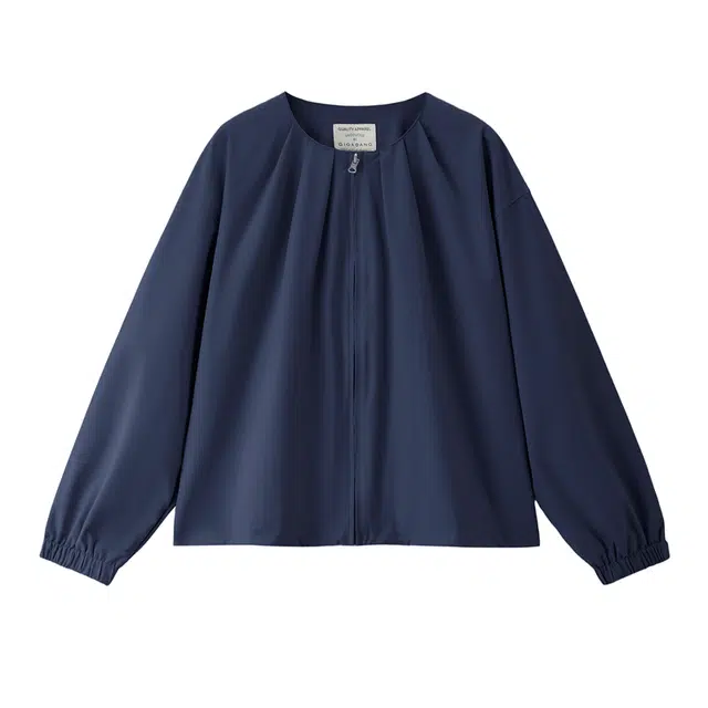 佐丹奴 廓形风衣收褶圆领开衫宽松休闲外套夹克 女款