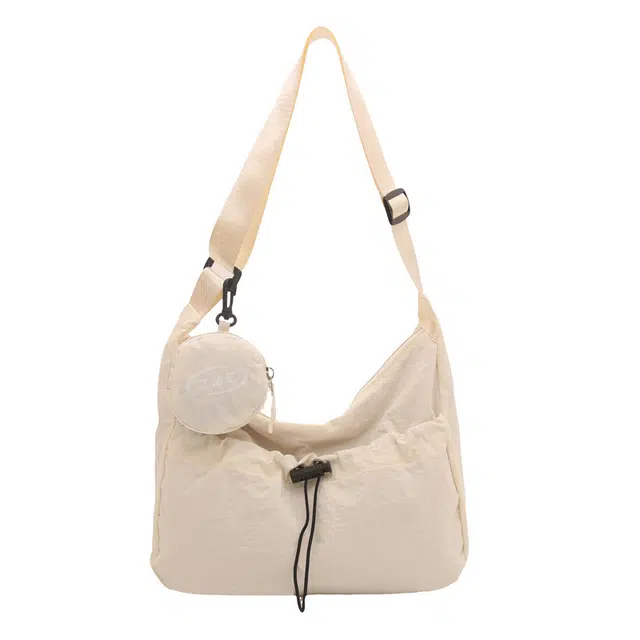 巴朗熊 小清新百搭褶皱 涤纶 单肩包 男女同款情侣款 多色