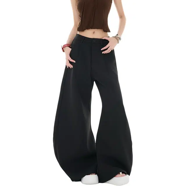 极限涡轮 美式高街阔腿高级感垂感宽松显瘦西装裤休闲裤 男女同款